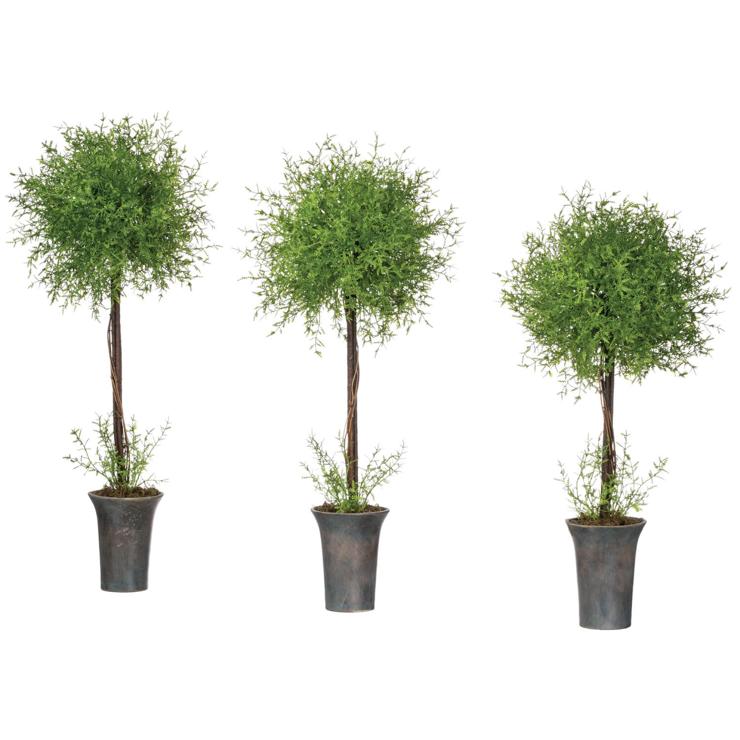 FEATHER FERN TOPIARY SET OF 3