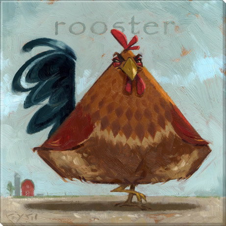 FANCIFUL ROOSTER GICLEE WALL A