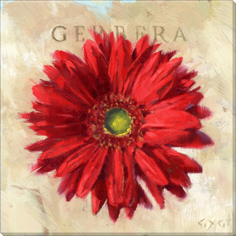 RED GERBERA GICLEE WALL ART