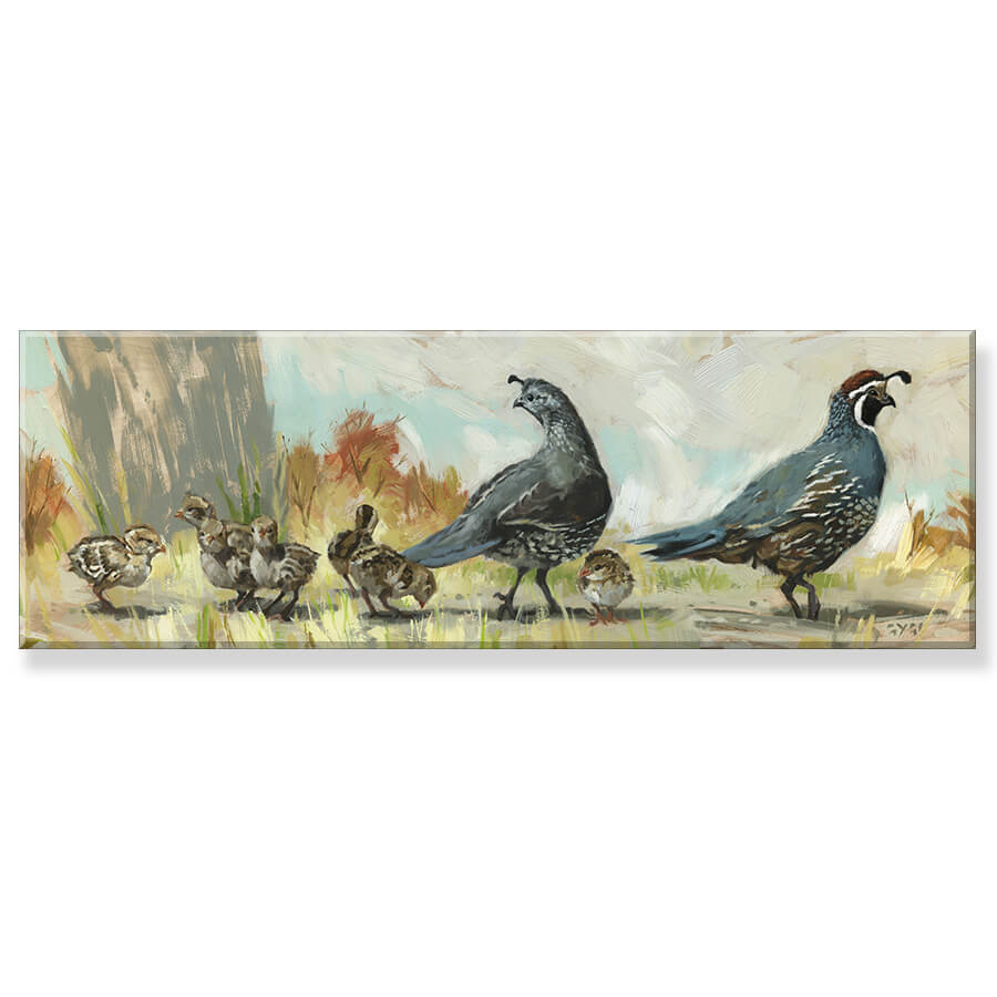 QUAIL FAMILY GICLEE WALL ART