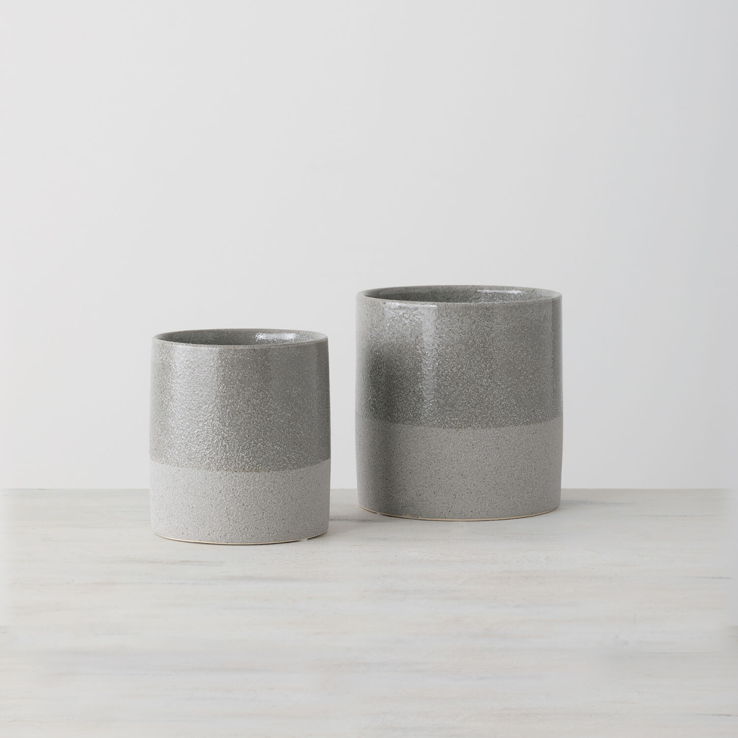 TWO-TONE GRAY POT SET OF 2