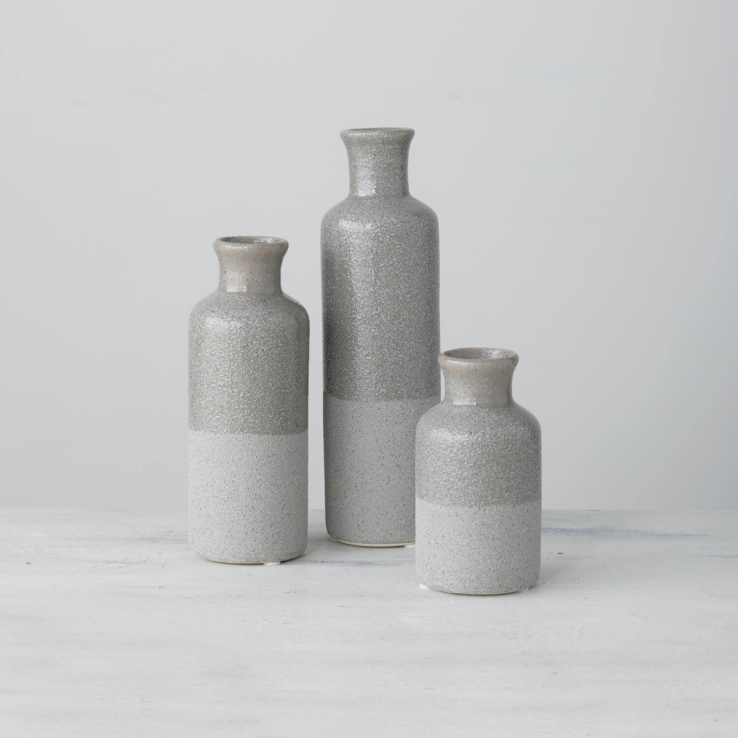 TWO-TONE GRAY VASE SET OF 3