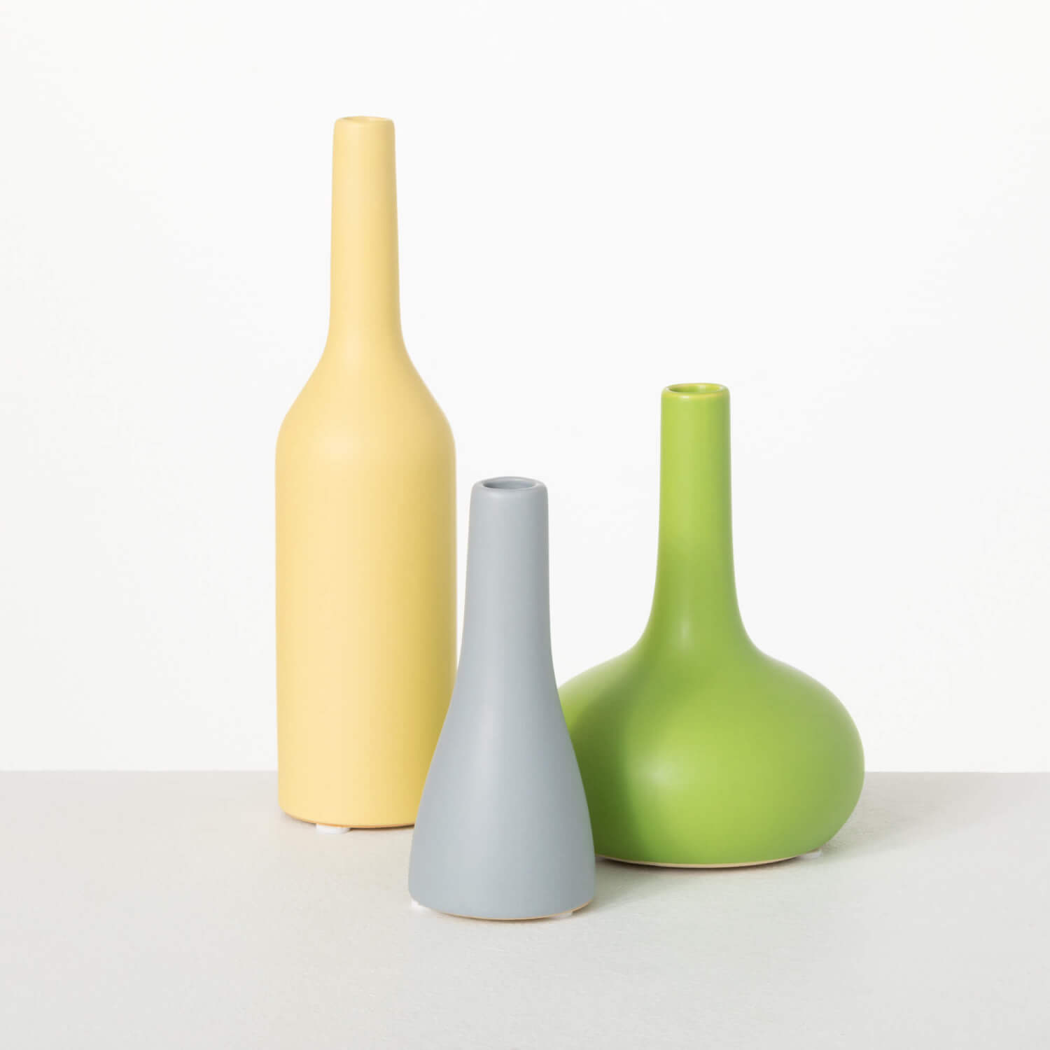 BRIGHT MATTE BUD VASE SET OF 3