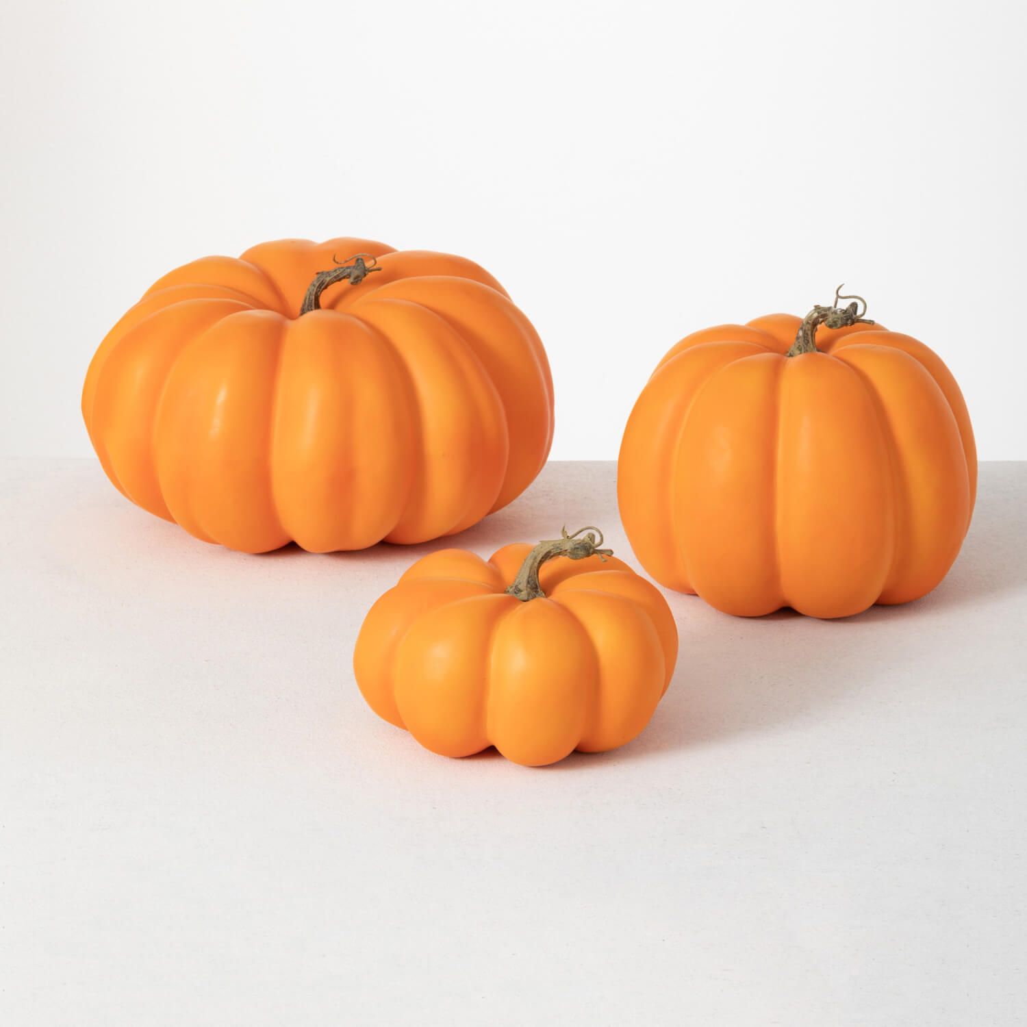 BRIGHT ORANGE PUMPKIN SET OF 3