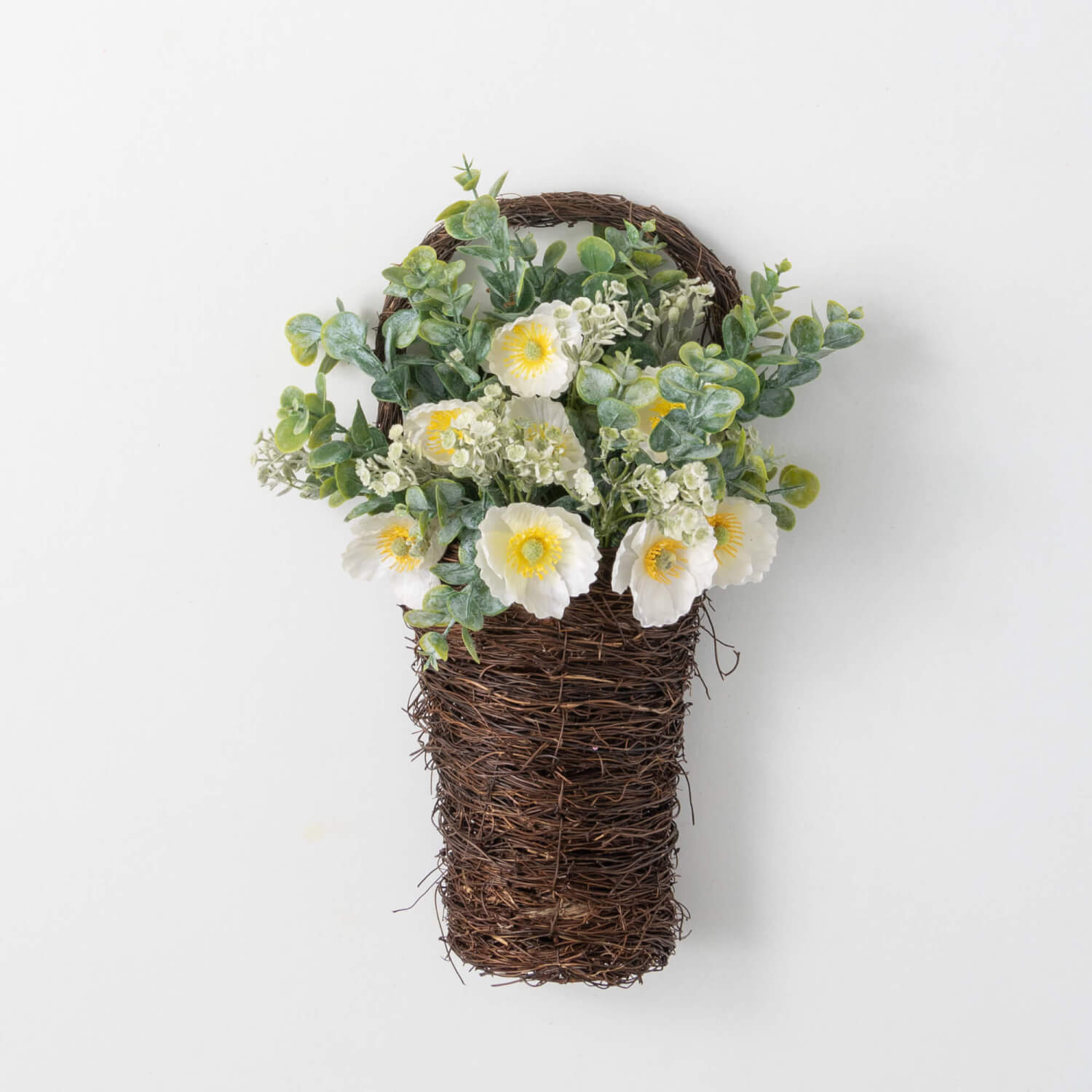 EUCALYPTUS POPPY WALL BASKET