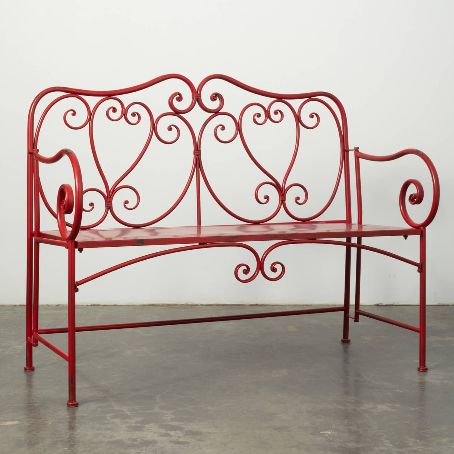 RED SCROLL BENCH