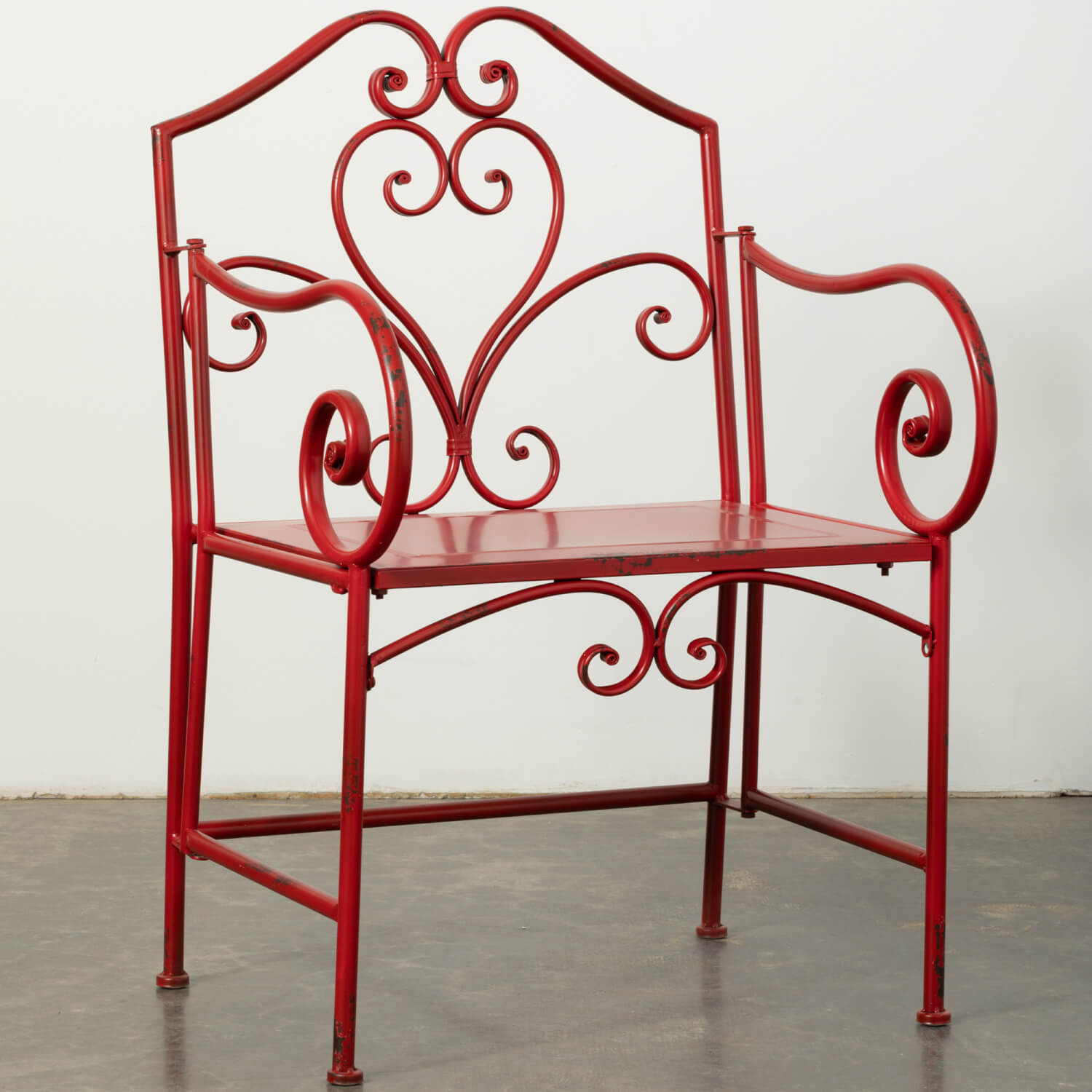 RED SCROLL SIDE CHAIR