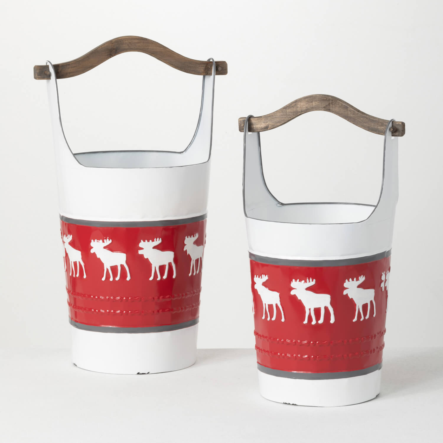 HANDLED REINDEER BUCKET SET