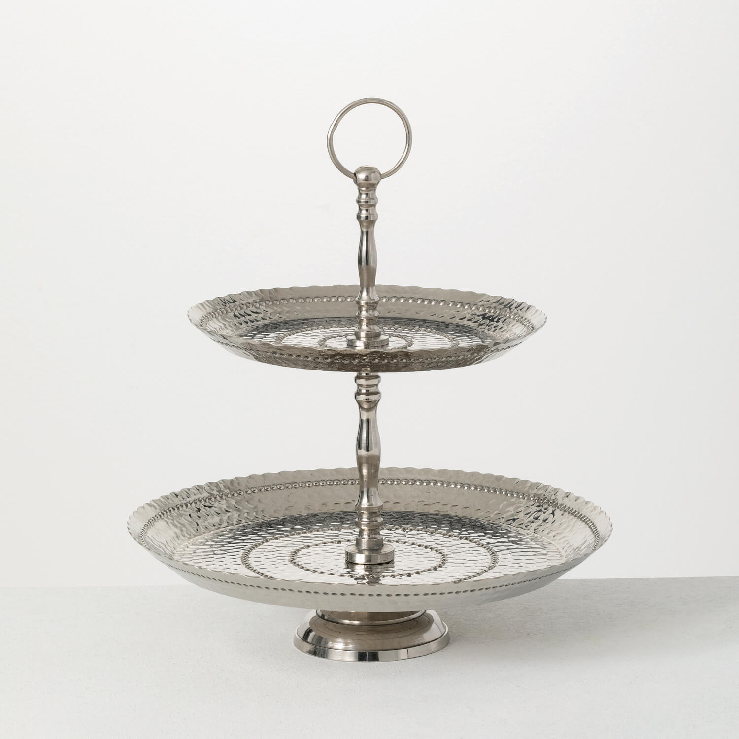 SILVER TIERED TRAY