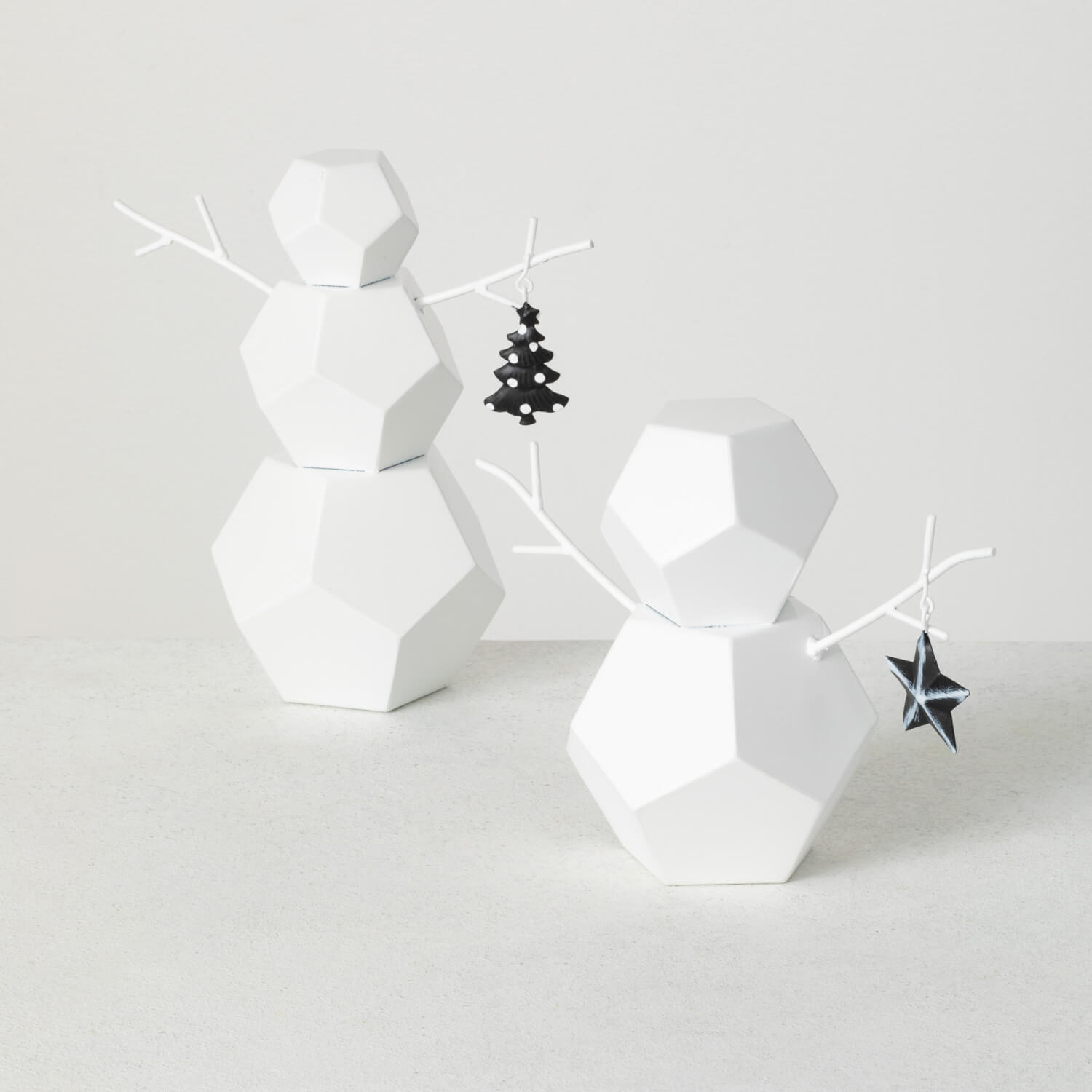 ABSTRACT SNOWMAN FIGURINE SET