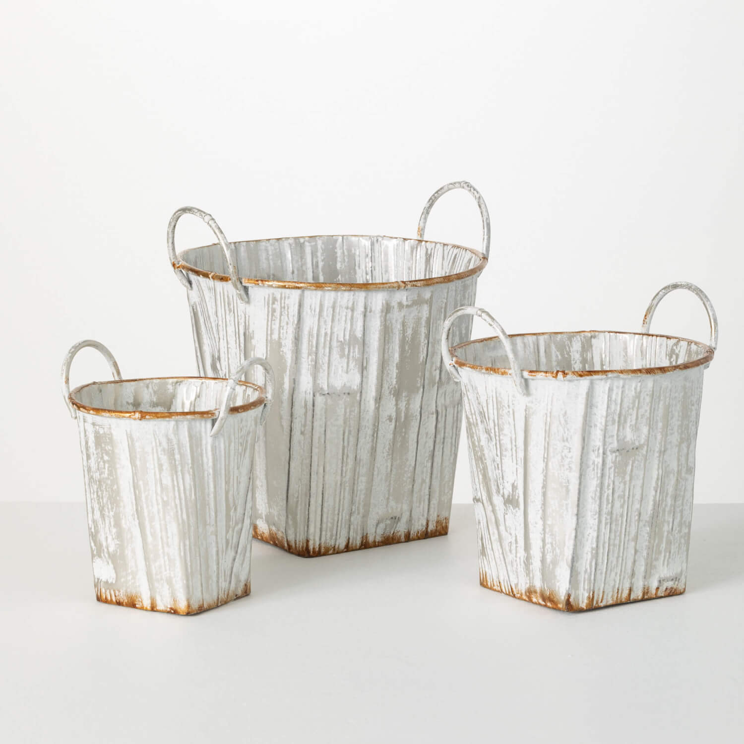 TEXTURED HANDLED BUCKET SET 3