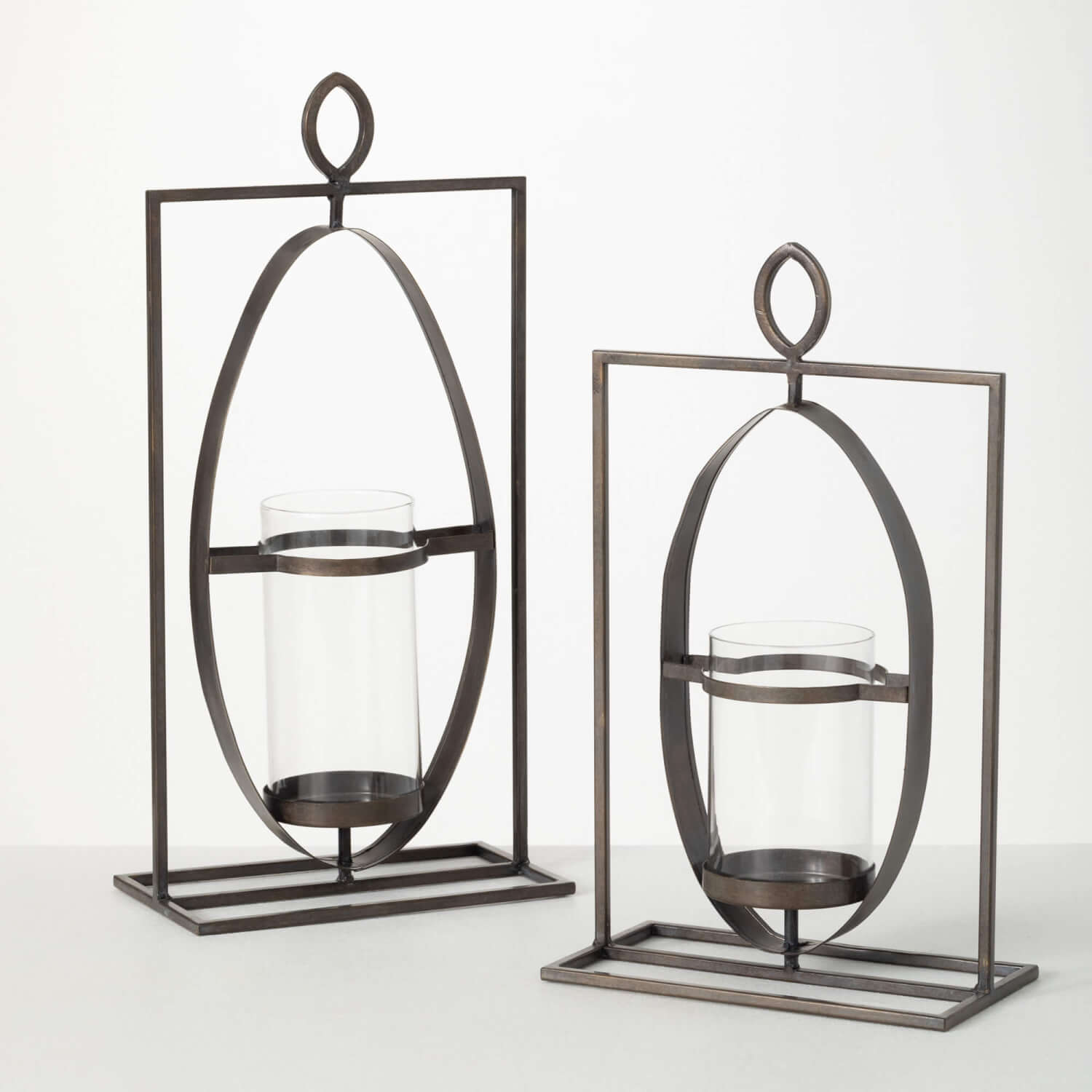 IRON FRAME GLASS PILLAR HOLDER