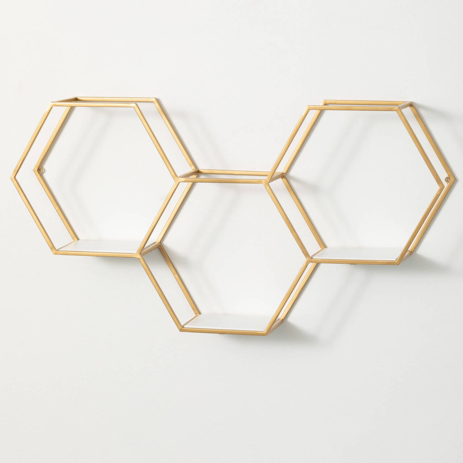 HEXAGONAL GOLD METAL SHELF