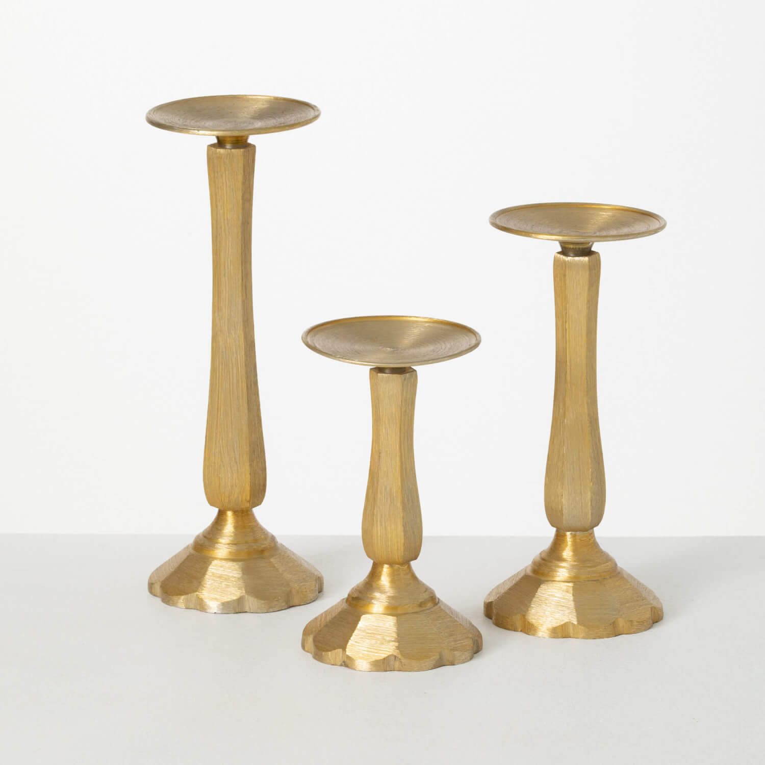 GILDED CLASSIC PILLAR HOLDERS