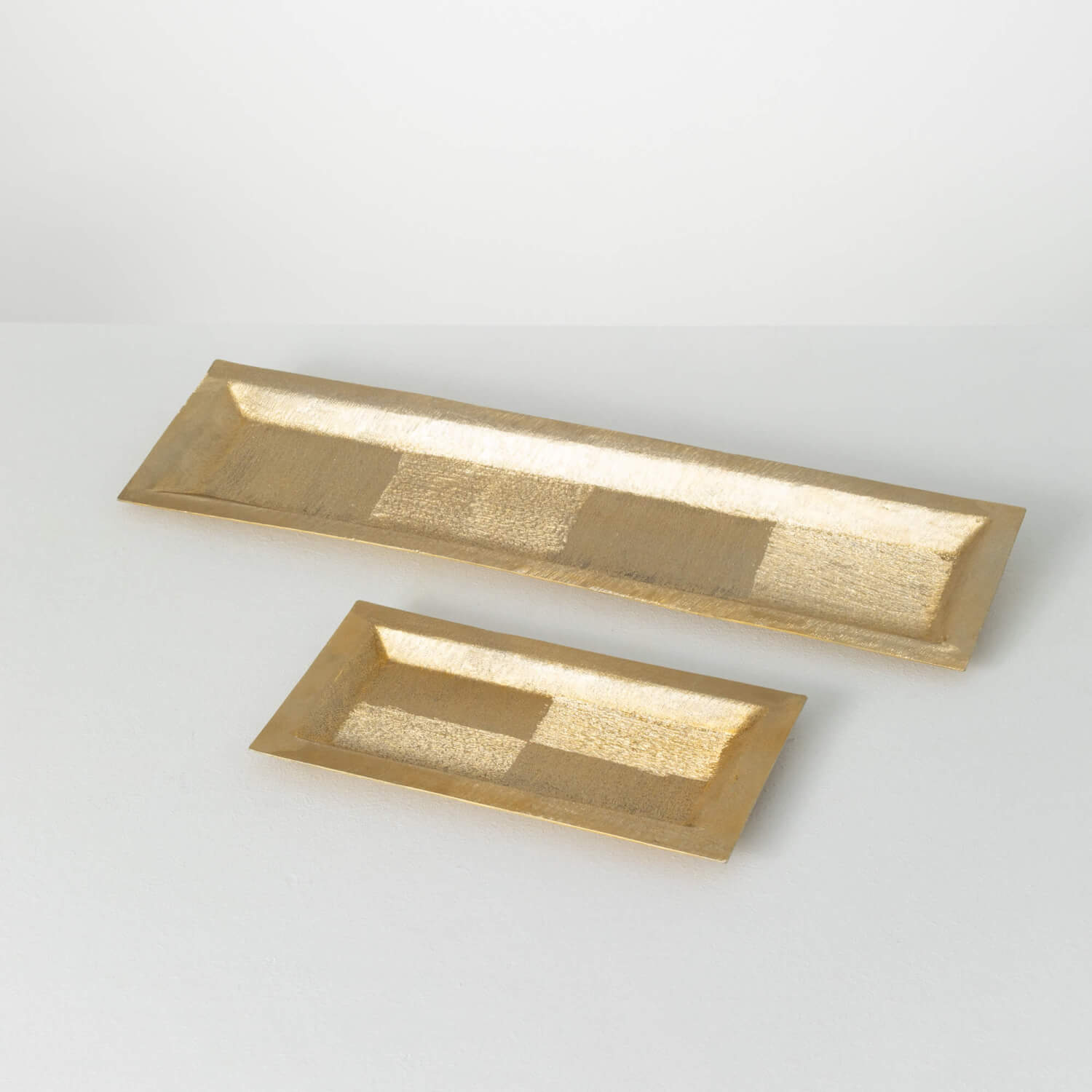 LUSTROUS BRUSHED GOLD TRAY SET