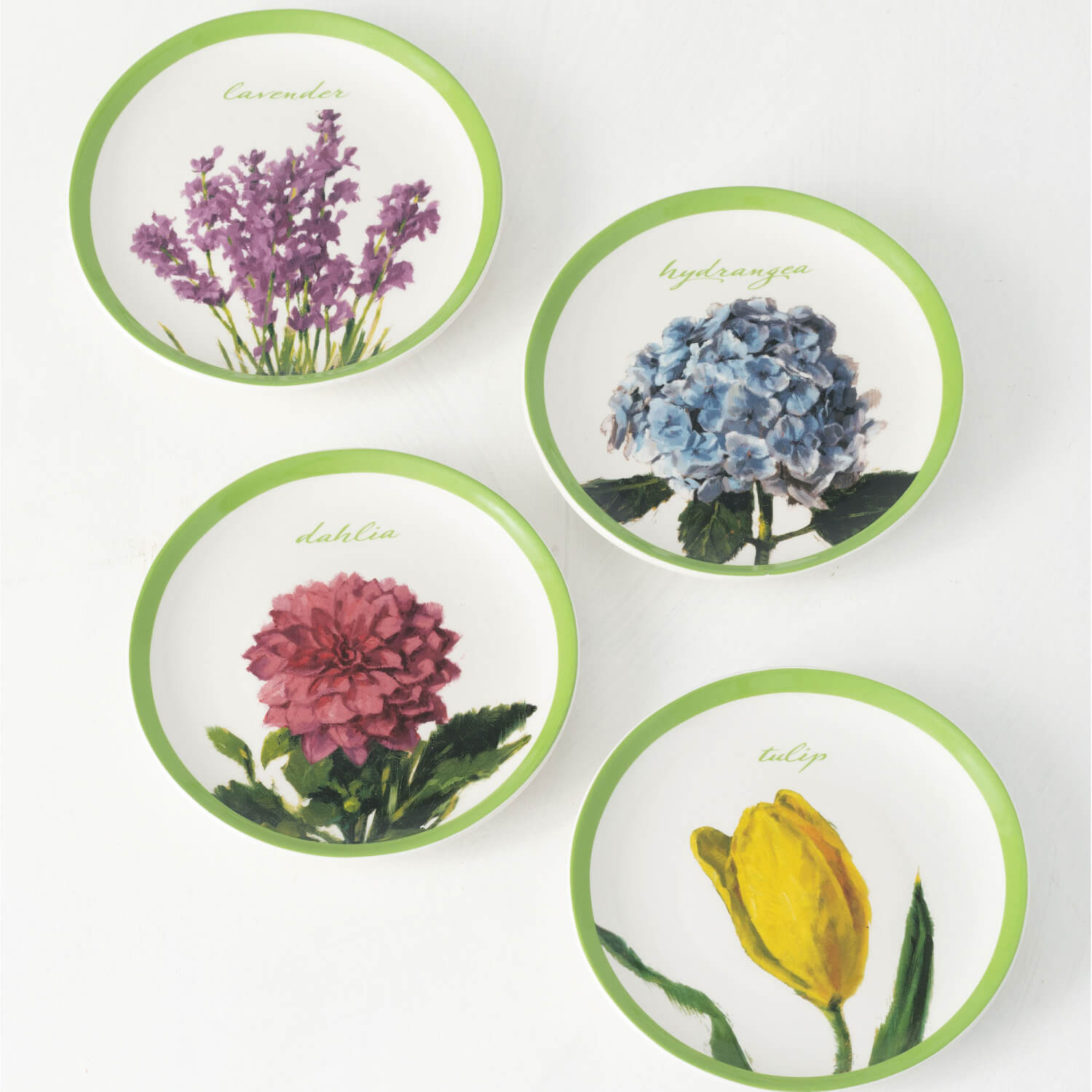 FLOWERS SNACK PLATE Set 4