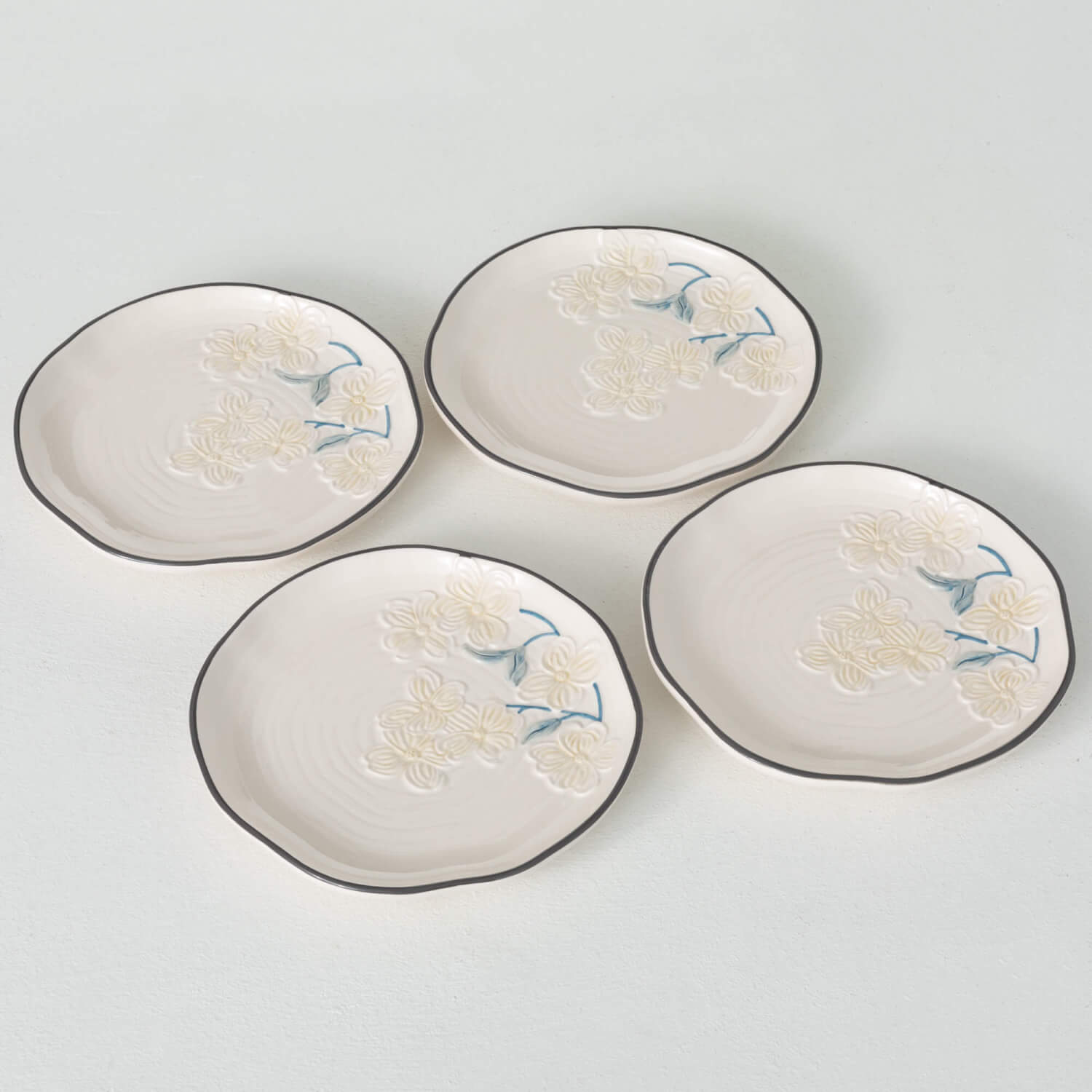 DOGWOOD TEXTURED PLATE SET