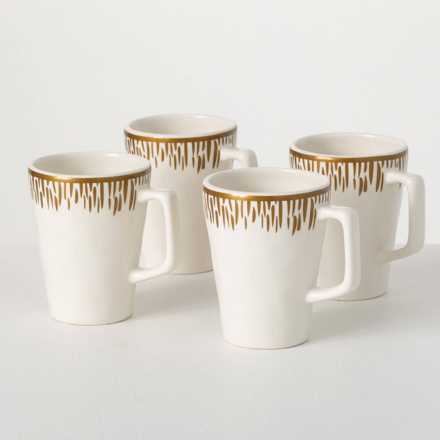 ORNATE GOLD TRIM MUG SET OF 4