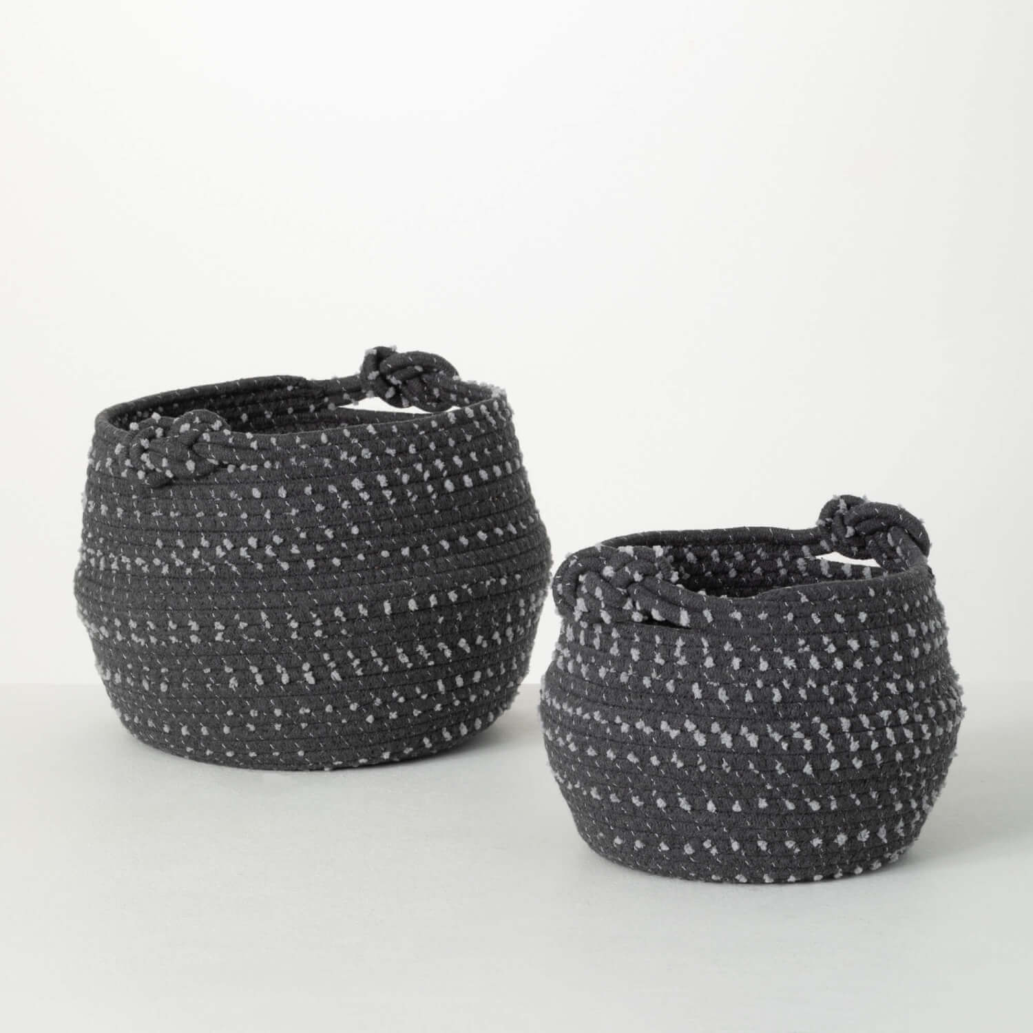 FABRIC WOVEN BASKET SET 2