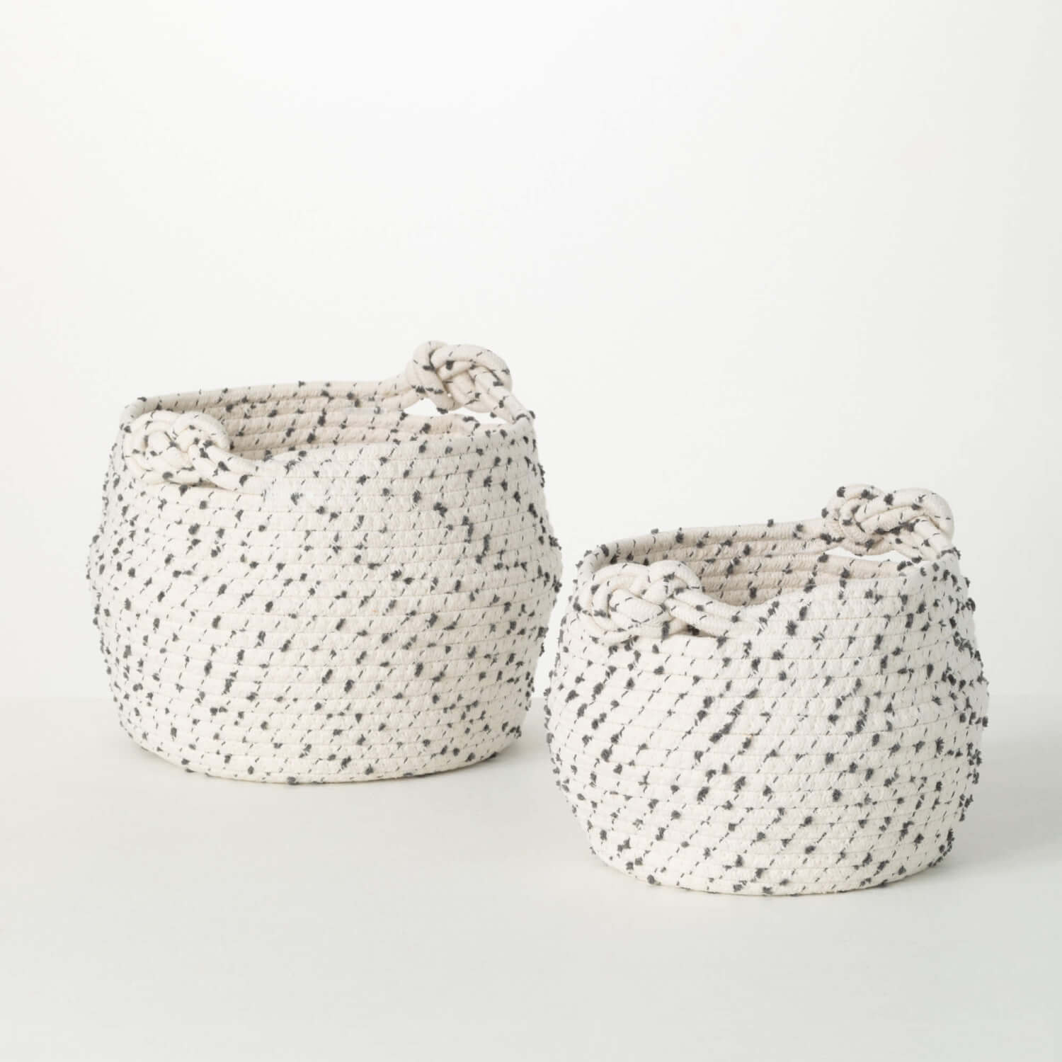 FABRIC WOVEN BASKET SET 2