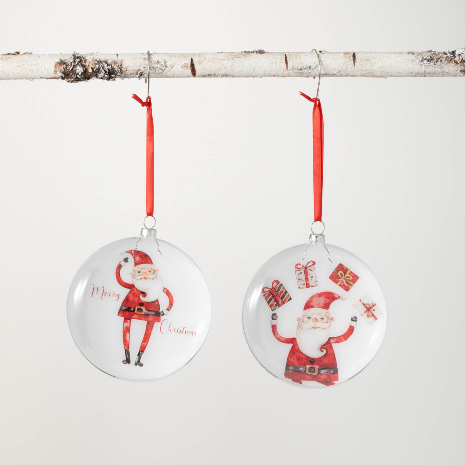 SANTA DISC ORNAMENT 2 Asst