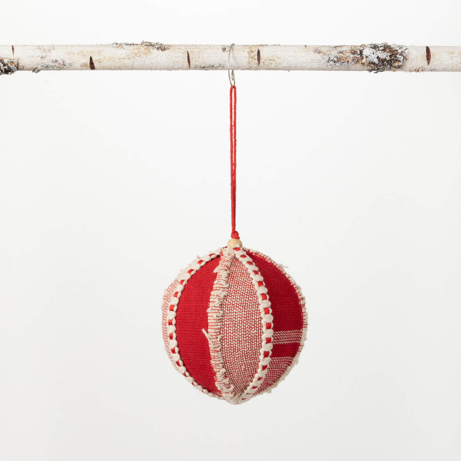 RED FABRIC BALL ORNAMENT