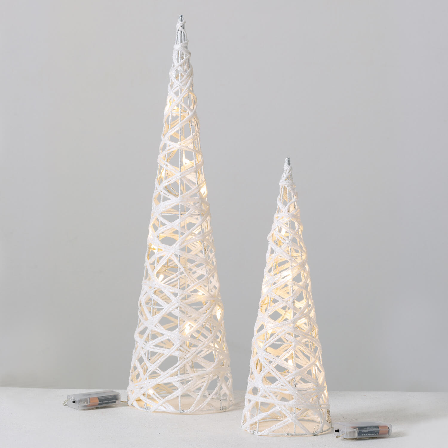 LED PAPER TOPIARY TREE SET 2