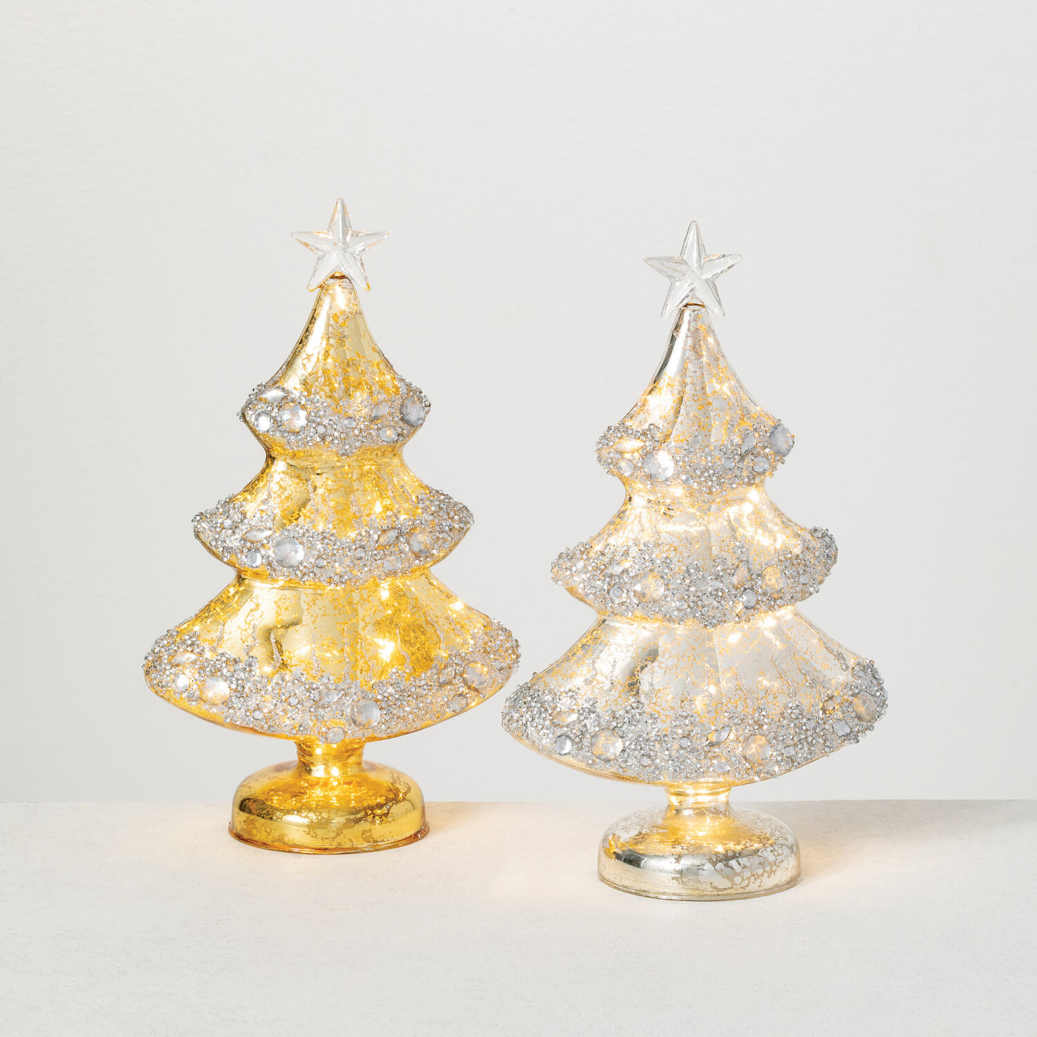 LED GLASS VINTAGE TREES 2 ASST