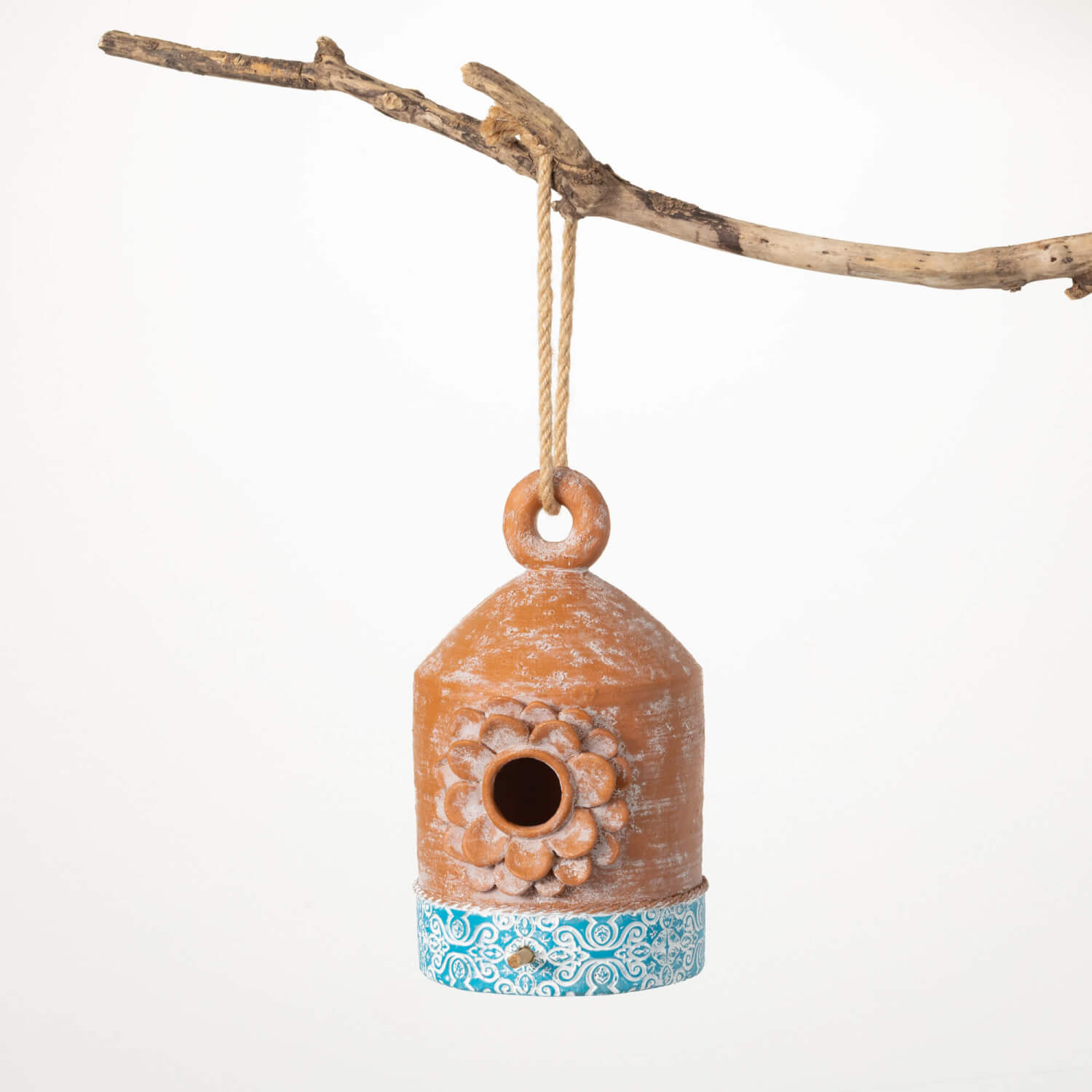 WEATHERED TERRACOTTA BIRDHOUSE