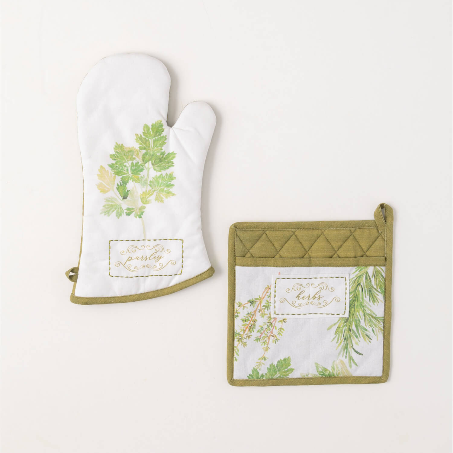 HERB OVEN MITT HOLDER Set 2