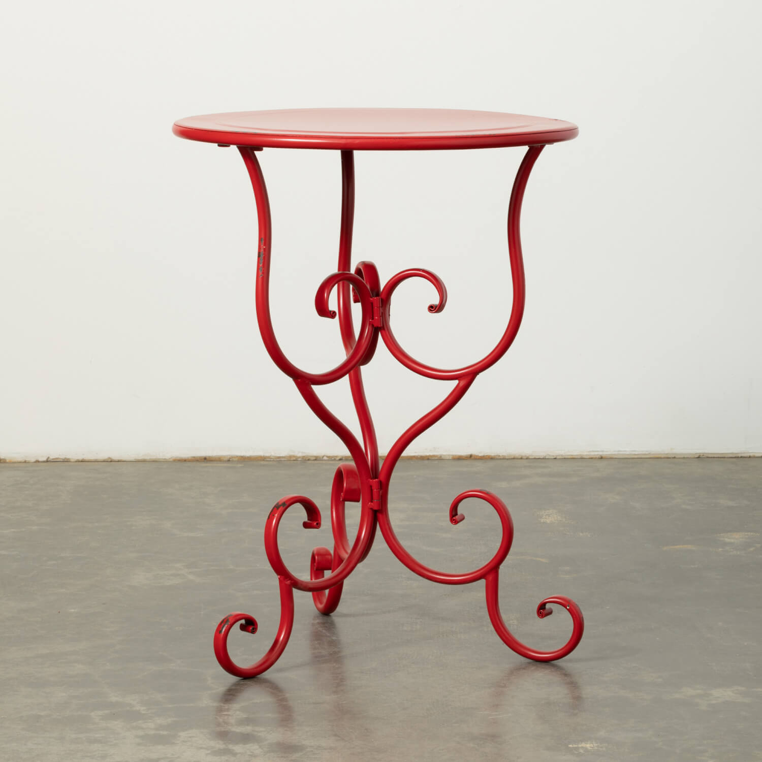 RED SCROLL SIDE TABLE