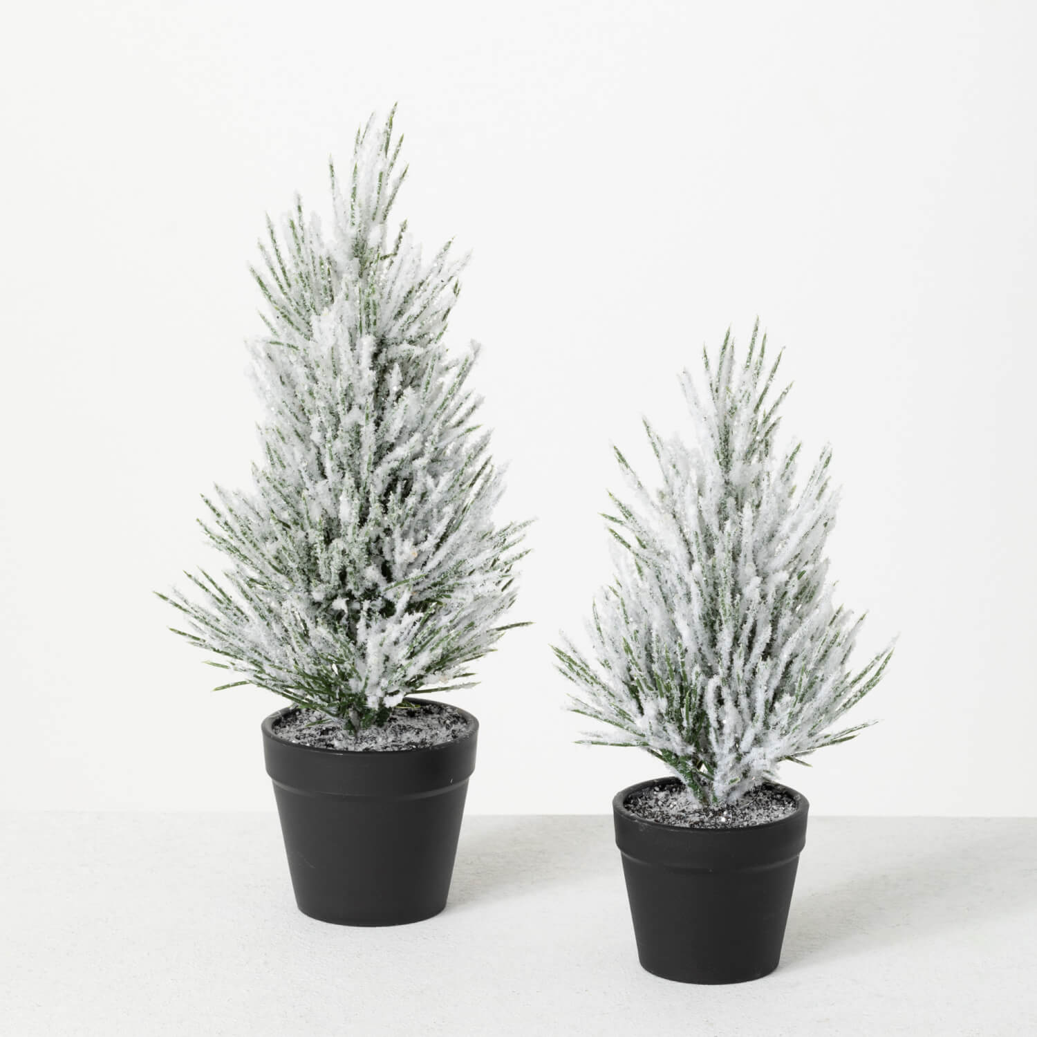 FLOCKED PINE TREE Set 2