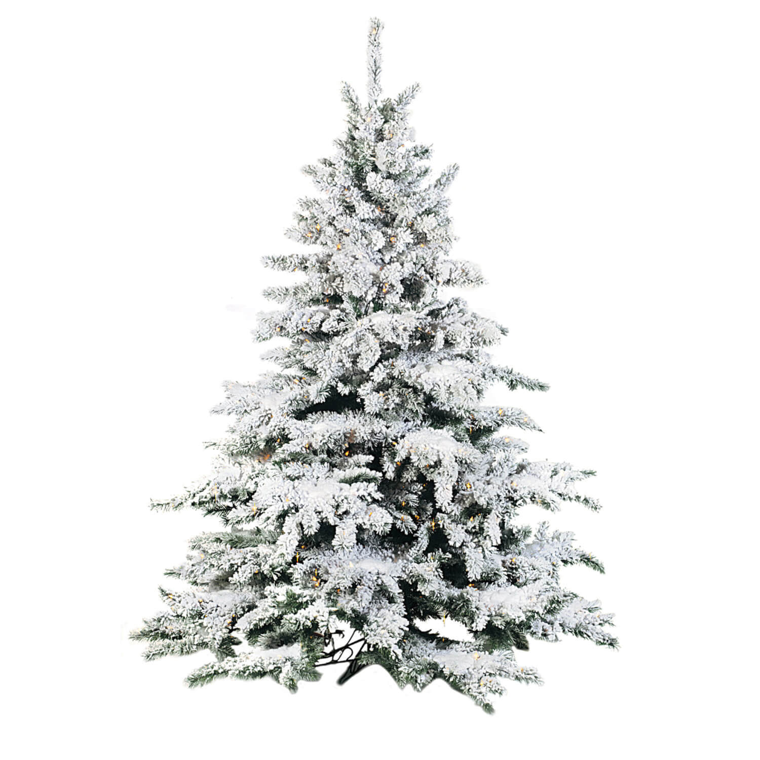 9'H FLOCKED LIGHTED PINE TREE