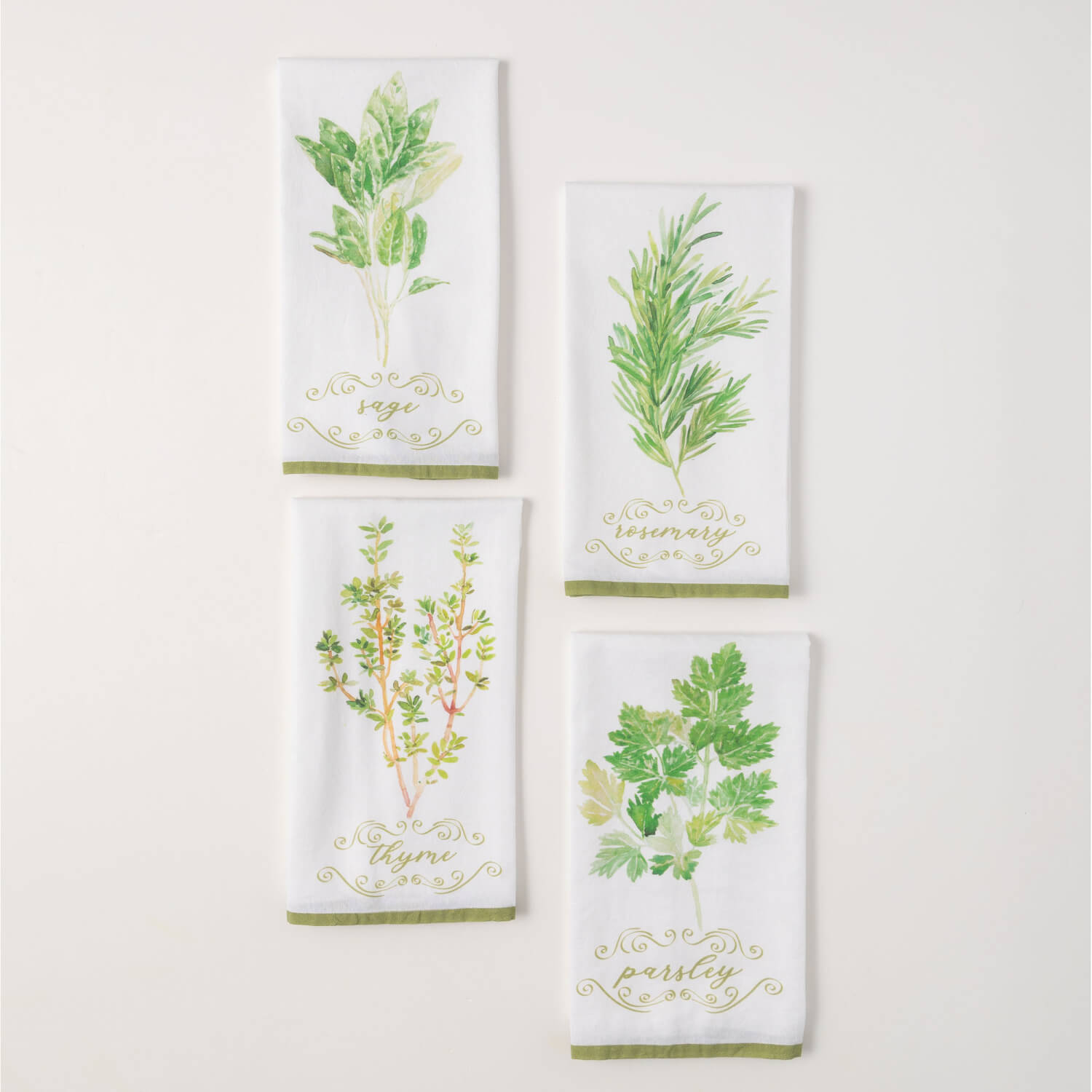 HERB TEA TOWELS Set 4