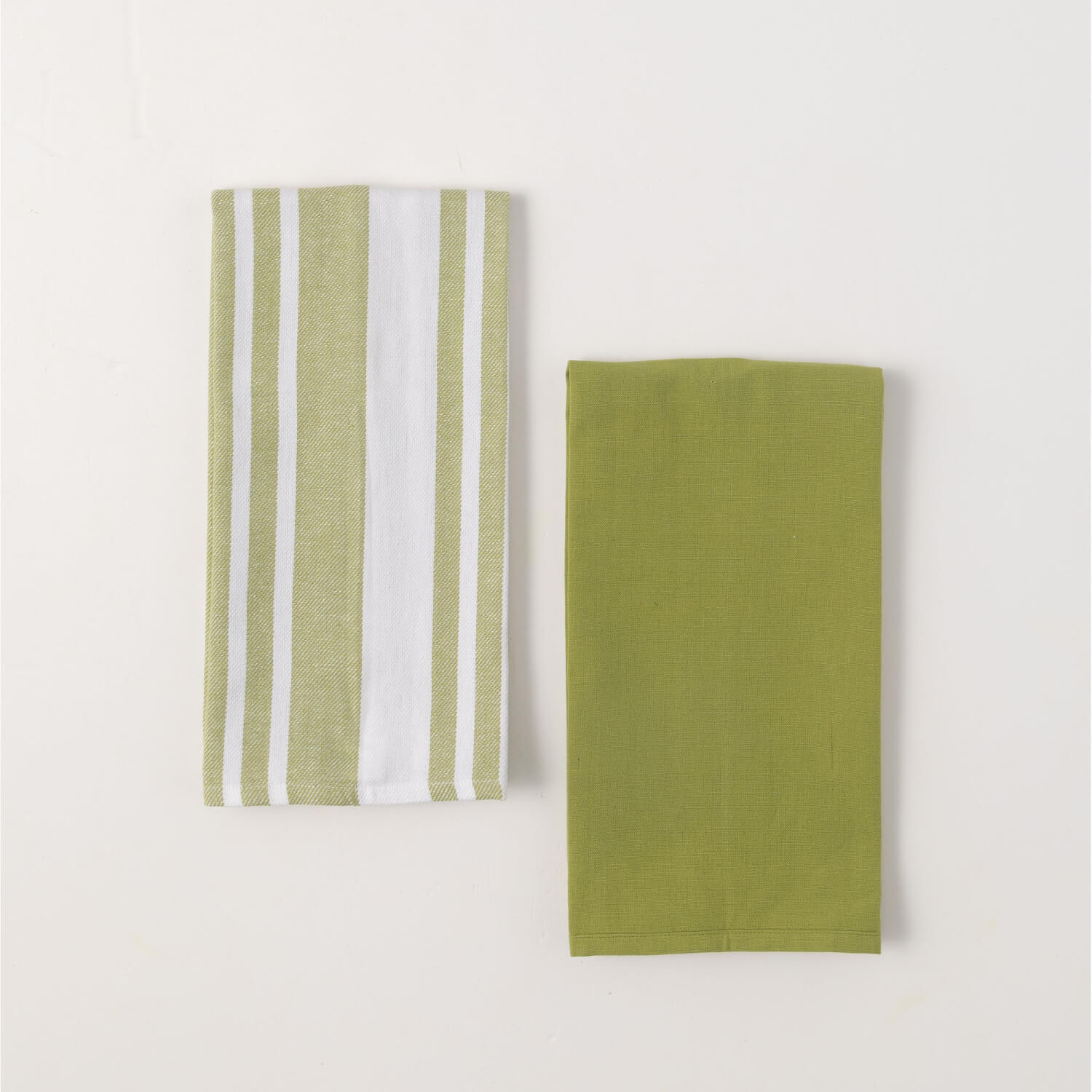 STRIPE SOLID TEA TOWEL Set 2