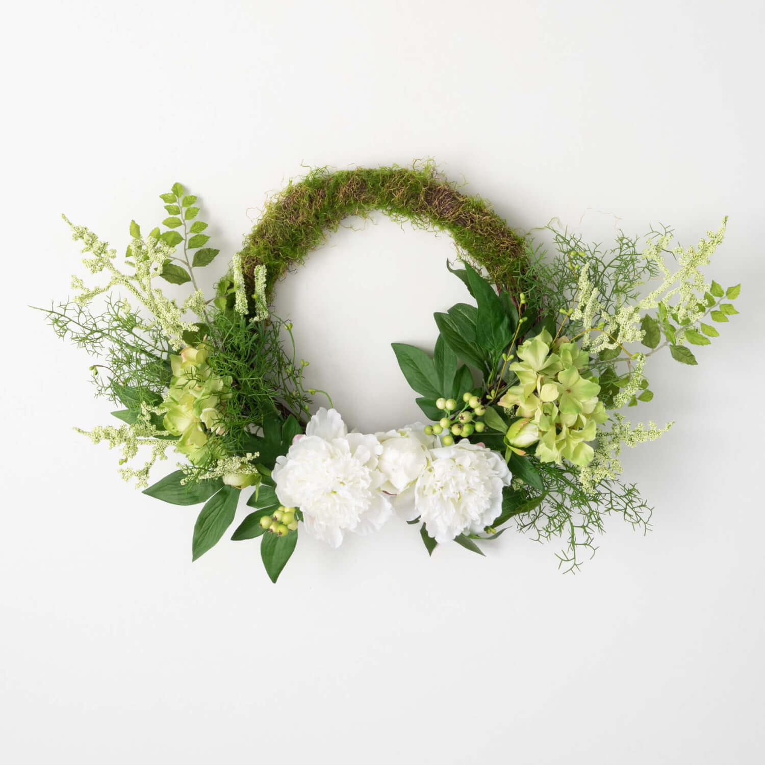 FLORAL MOSS HALF WREATH